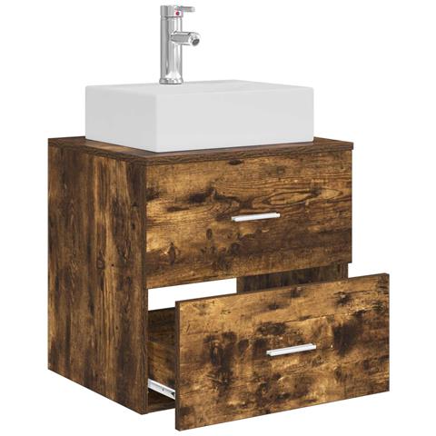 Mobile Lavabo da Parete Rovere Fumo 49,5 x 41 x 62,5 cm - Foto 2