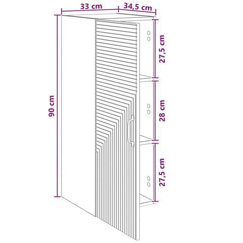 Mobiletto a muro Bianco 33 x 34,5 x 90 cm Legno ingegnerizzato - Foto 9
