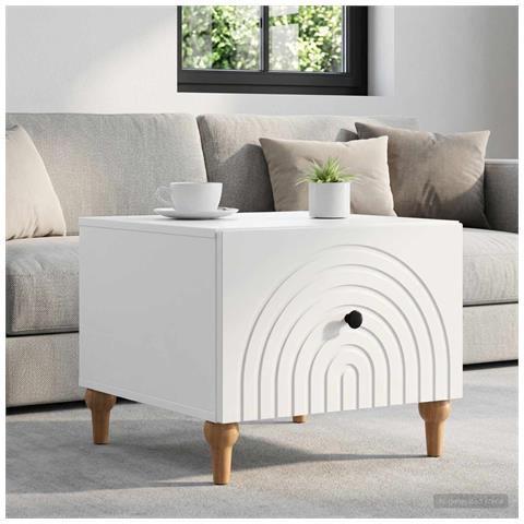 Tavolino da salotto Bianco 49 x 50 x 40 cm Legno ingegnerizzato - Foto 2