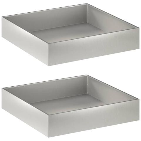 Vaso da giardino 2 pz Argento 100 x 100 x 20 cm Acciaio Inox - Foto 1