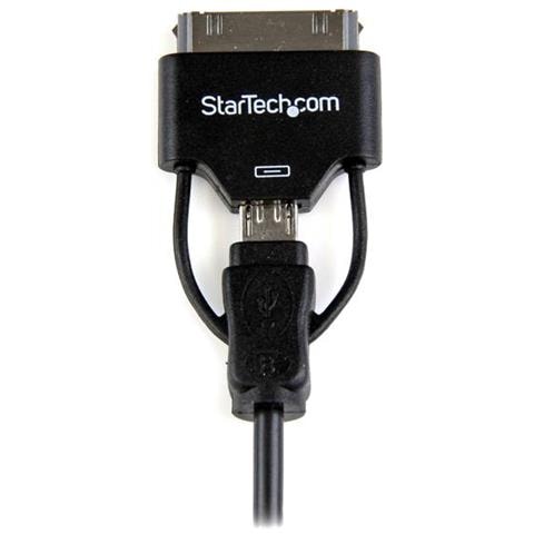 Cavo combo corto 65 cm connettore dock Apple 30 pin oppure Micro USB a USB per iPhone / iPod / iPad - Foto 2