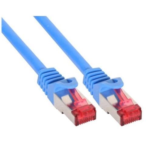 cavo patch per rete dati lan cat. 6, 2x rj45, doppia schermatura sftp (pimf) , halogenfree, colore blu, 1.5m - Foto 1