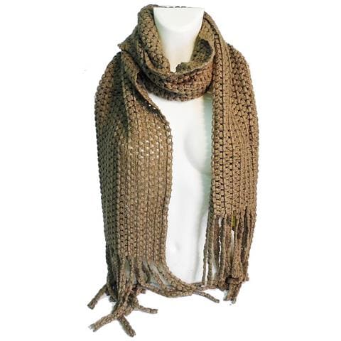 Sciarpa Donna Linea Traforata 61033 Marrone Grigio - Foto 1