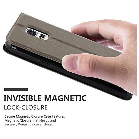 Custodia Compatibile Con Samsung Galaxy S5 / S5 Neo In Bruno Pietra - Coperchio Protettivo Con Chiusura Magnetica, Funzione Stand E 2 Finestre Di Visualizzazione - Foto 2