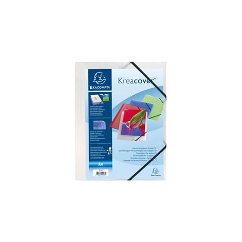 Cartellina Personaliz. In Pp C / elastico Bianco Trasparente 24x32cm Kreacover - Foto 1