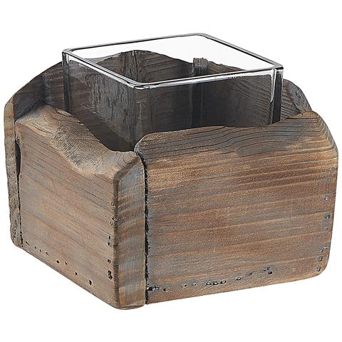 Set Di 2 Portacandele In Legno Scuro Plateros - Foto 16