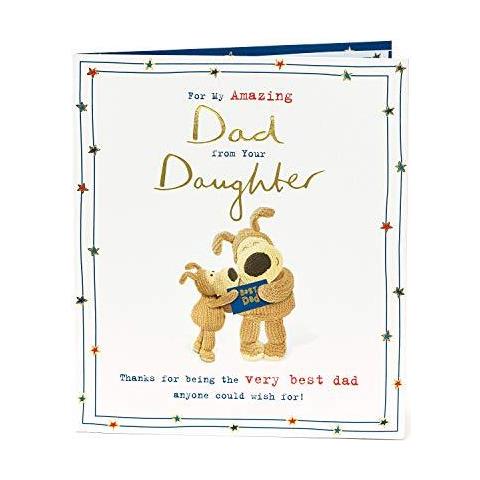 Pap Birthday Card Da Inviare Dalla Figlia - Cute Boofle Pap Da Figlia Birthday Card - Birthday Card Con Cute Dog - Gift Card Per Lui - Dad Birthday Card - Foto 2