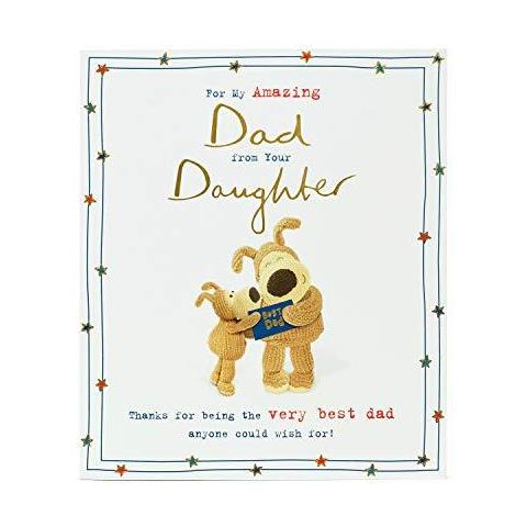 Pap Birthday Card Da Inviare Dalla Figlia - Cute Boofle Pap Da Figlia Birthday Card - Birthday Card Con Cute Dog - Gift Card Per Lui - Dad Birthday Card - Foto 1