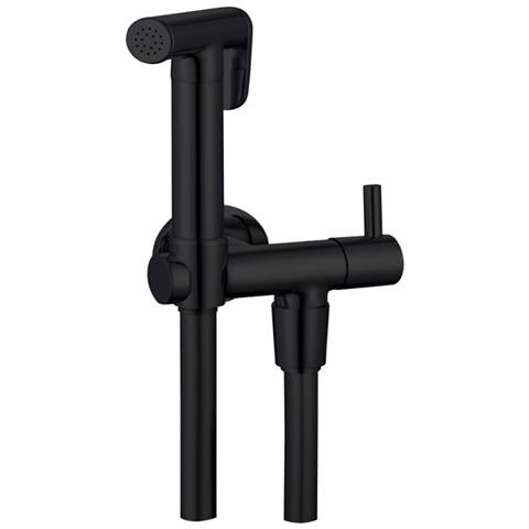 Kit Idroscopino Nero Tondo Doccetta Per Wc Portatile Shut-off Monogetto Con Leva - Foto 1