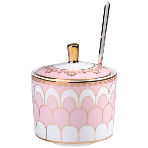 SLD Zucchero Bowl Dispenser Contenitore Di Sale Ciotola Di Zucchero Ceramica Con Coperchio E Cucchiaio Per Casa E Cucina | Bottiglie Barattoli E Amplificatori; scatole (rosa)