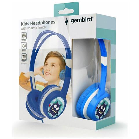 Cuffie Per Bambini Gembird Con Limitatore Di Volume Blu Mhp-jr-b - Foto 2