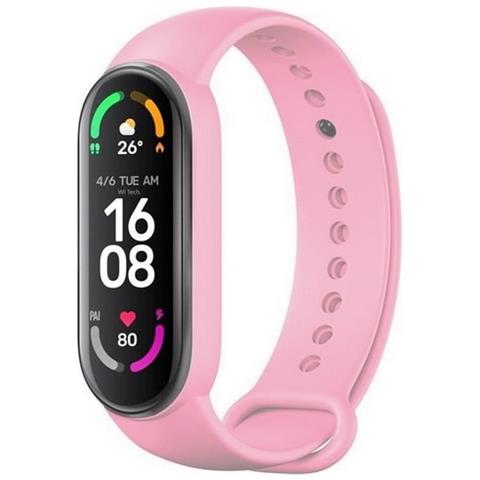 Cinturino Silicone Watch Band Per Xiaomi Mi Band 5 - 6 - 7 Rosa - Foto 2