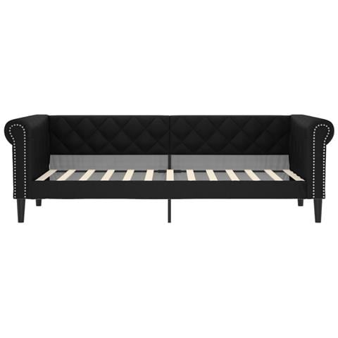 Divano Letto Con Materasso Nero 90x200 Cm In Similpelle - Foto 2