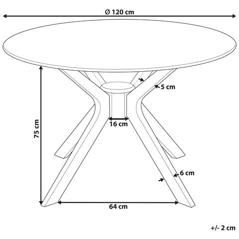 Tavolo Da Pranzo Tymis Mogano Scuro 120 Cm 120 Cm - Foto 2