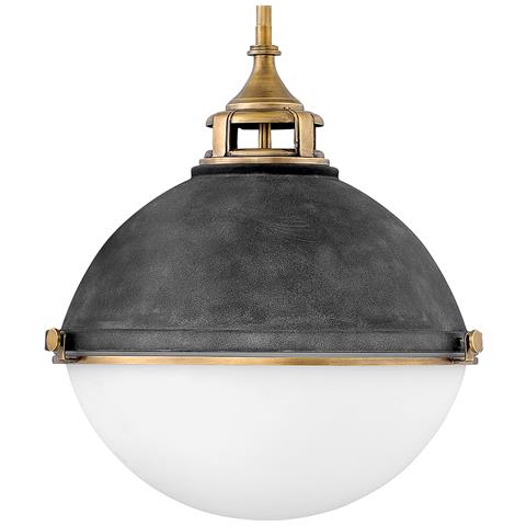 Lampadario Contemporaneo Fletcher Acciaio Zinco Antico Ottone 3 Luci E27 - Foto 2