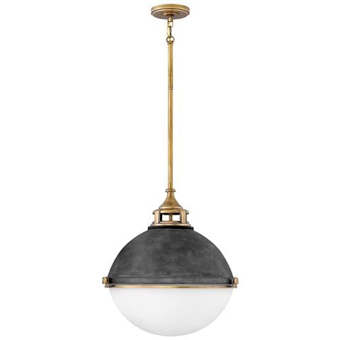 Lampadario Contemporaneo Fletcher Acciaio Zinco Antico Ottone 3 Luci E27 - Foto 1