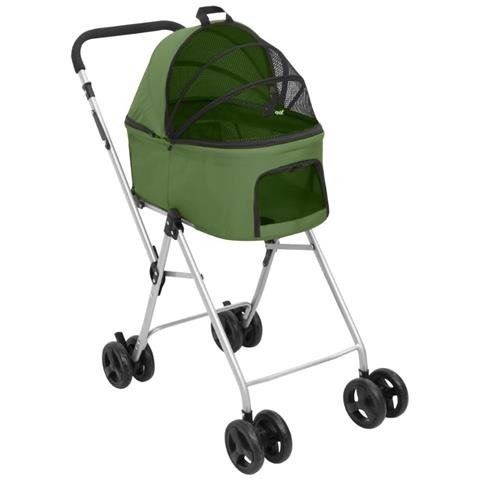 Passeggino Cani Pieghevole 2 Livelli Verde 83x48x97cm Tessuto - Foto 8
