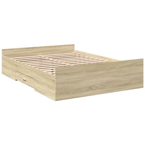 Giroletto Cassetti Rovere Sonoma 135x190 Cm Legno Multistrato - Foto 3