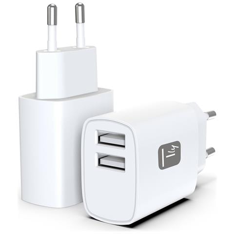 Caricatore Alimentatore 2x Usb-a 12w Da Muro - Foto 1