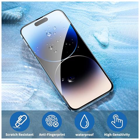 4 Pezzi Di Vetro Temperato Con Applicatore Per Iphone 14 Pro 6.1"" - Foto 2