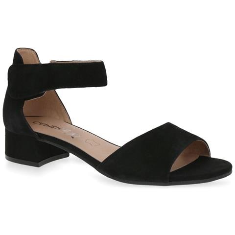 Black Suede Elegant Open Sandals Sandali Pelle Scarpe Donna Nero Eu 36, 9-28212-20-004 - Foto 2