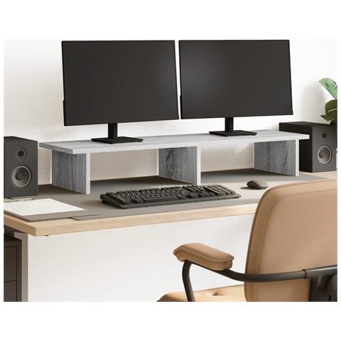 Supporto Per Monitor Grigio Sonoma 100x27x15 Cm In Truciolato - Foto 1