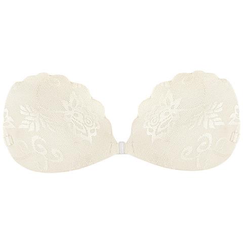 Reggiseno Invisibile Profondo A V In Pizzo E Silicone Beige Un - Foto 1