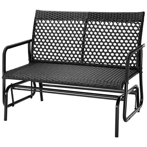 Panchina A Dondolo In Rattan Sedia 2 Posti Esterno Divanetto Giardino Ergonomico - Foto 1