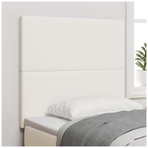 Testiera Design Semplice Crema 80 cm in Tessuto Vellutato - Foto 2