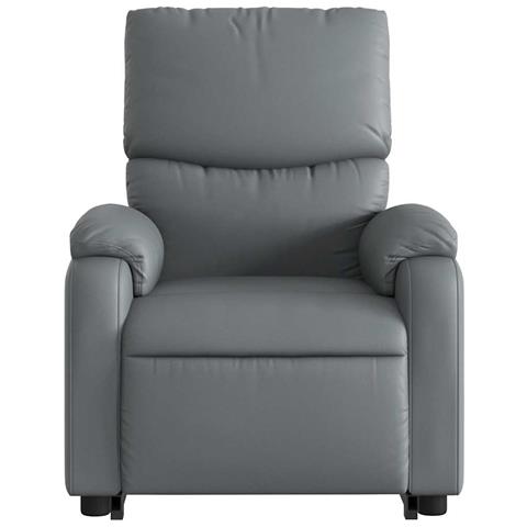 Poltrona Alzapersona Reclinabile Massaggio Grigio Similpelle - Foto 9