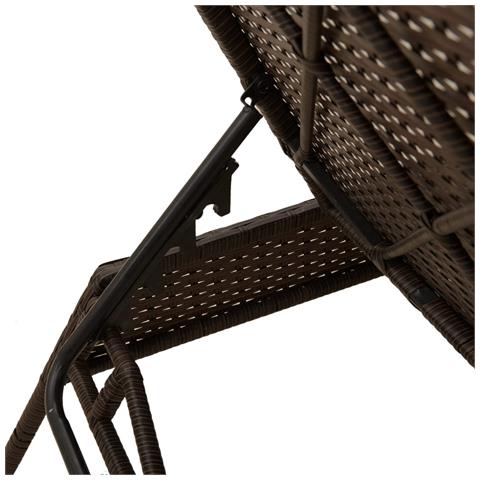 Lettini Prendisole 2 pz con Cuscini Marrone in Polyrattan - Foto 9