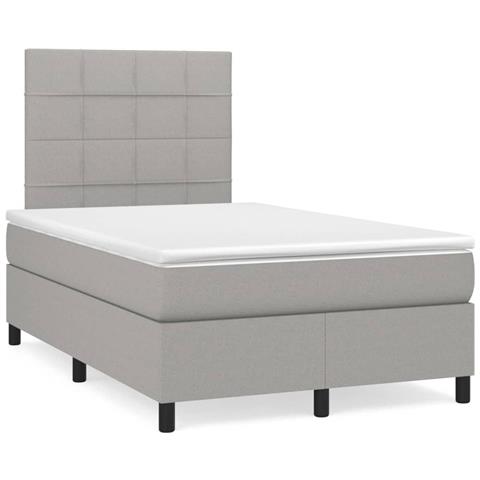 Giroletto a Molle con Materasso Grigio Chiaro 120x200cm Tessuto - Foto 1