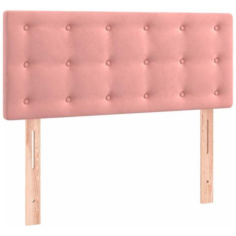 Letto a Molle con Materasso e LED Rosa 120x190 cm in Velluto - Foto 9