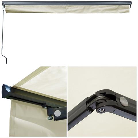 Tenda Saule 2,95 × 2,5 M Con Semicupola - Tessuto Beige E Struttura Grigia - Foto 4