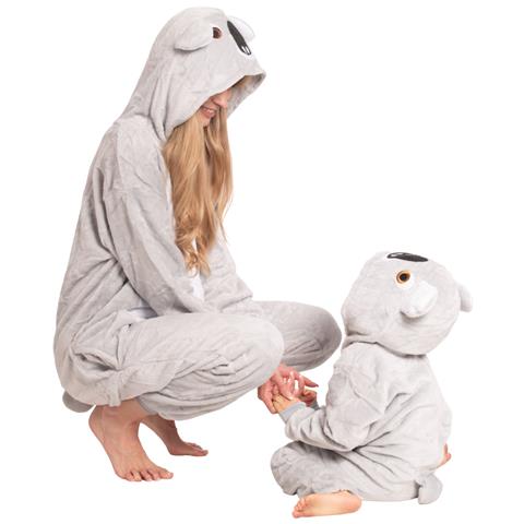 Pigiama Per Bambini Kigurumi Onesie Costume Koala Grigio 105-115 Cm - Foto 2
