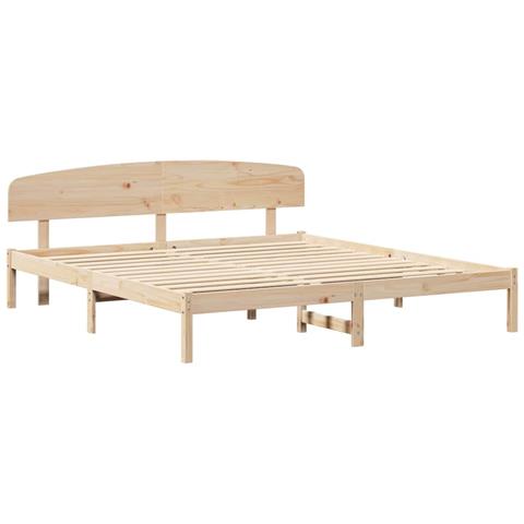 Struttura del letto Marrone 200 x 200 cm Legno massello di pino - Foto 1