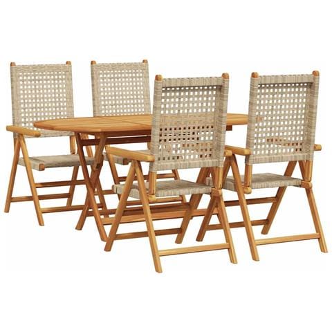 Set da Pranzo per Giardino 5 pcs Beige - Foto 1