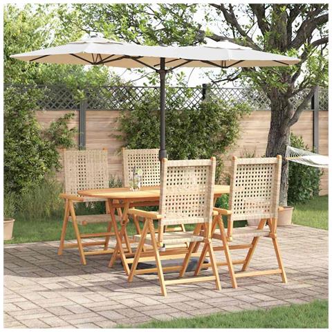 Set da Pranzo per Giardino 5 pcs Beige - Foto 2