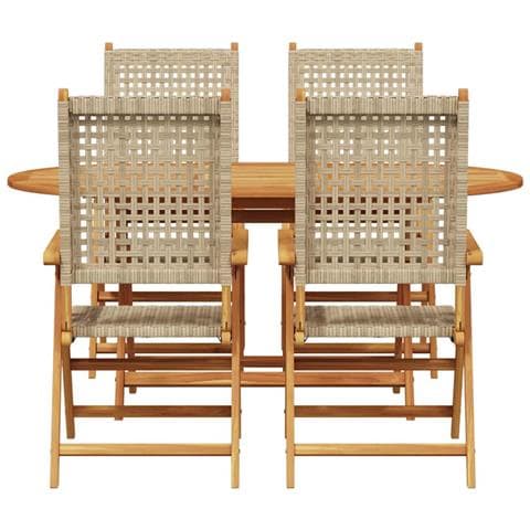 Set da Pranzo per Giardino 5 pcs Beige - Foto 8