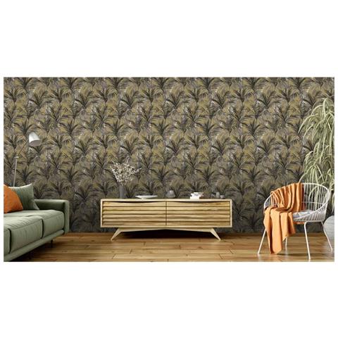 Carta da Parati Palm Trees Oro e Nero - Foto 8