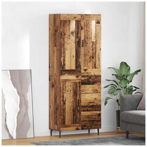 Credenza 2 pcs Legno vecchio Legno Stratificato e Vetro - Foto 2