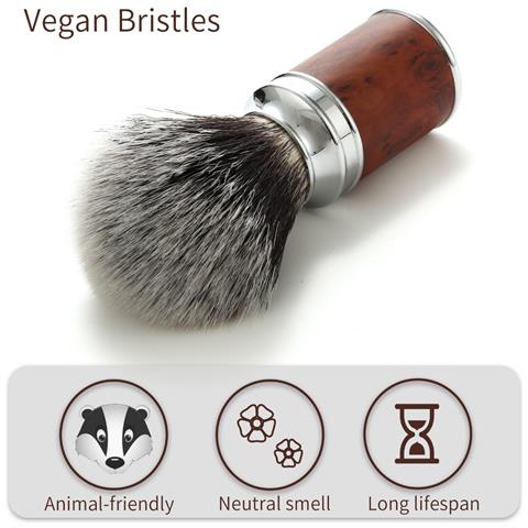 Pennello Da Barba In Schiuma Per Uomo: Manico Premium In Lega Di Alluminio Per Schiuma Ricca Silver - Foto 4