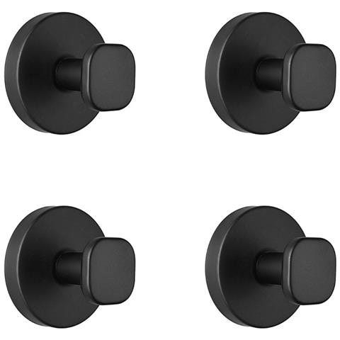 Ganci A Ventosa 4-pack In Acciaio Inossidabile, Senza Forare, Riutilizzabili E Impermeabili Per Bagno Cucina Camera, Design Moderno Minimalista Black - Foto 1
