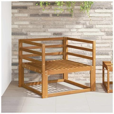 Divano centrale per esterno Legno di Acacia Massello Naturale - Foto 2