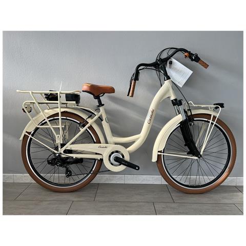 Bici Elettrica Venere Misura 26 Retro' 6v Batteria A Portapacchi 36v 14ah E-bike Motore Posteriore 250w E-ven26retro - H 43 Panna - Foto 1
