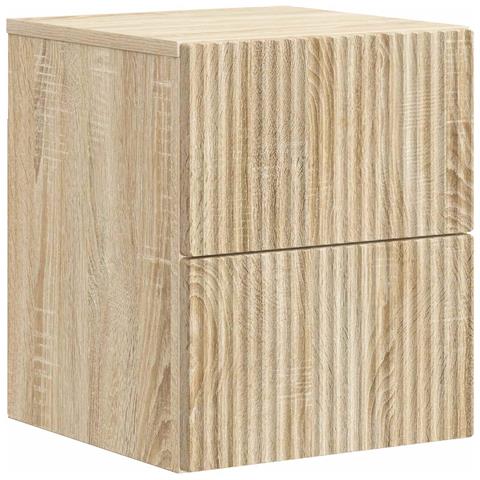 Mobiletto da notte a muro Rovere Sonoma 33 x 34,5 x 40 cm - Foto 1