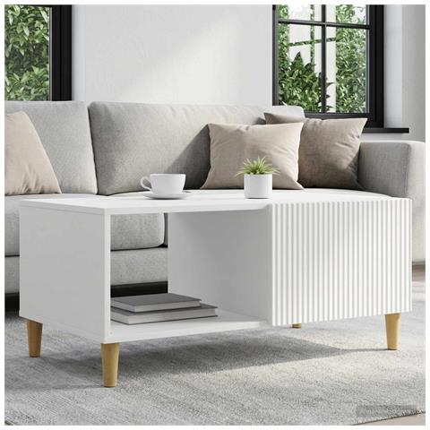 Tavolino da salotto Bianco 90 x 50 x 40 cm Legno ingegnerizzato - Foto 2