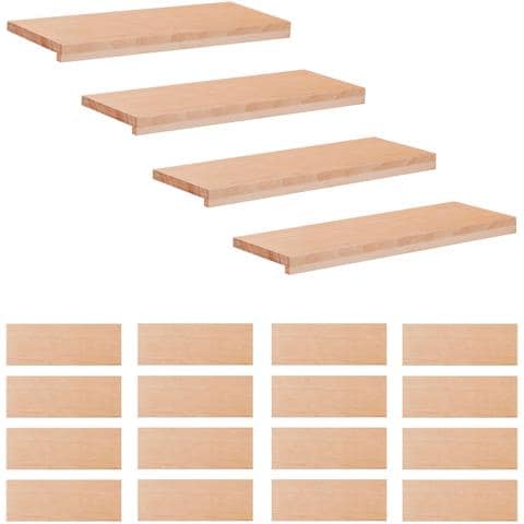 Tappeti per scale 20 pz 80 x 30 x 2 cm Naturale - Foto 1