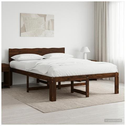 Letto matrimoniale con testiera ROSTOCK Marrone Scuro - Foto 10