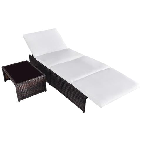 Sedie da Giardino Reclinabili 2 pz con Tavolo Polyrattan - Foto 2